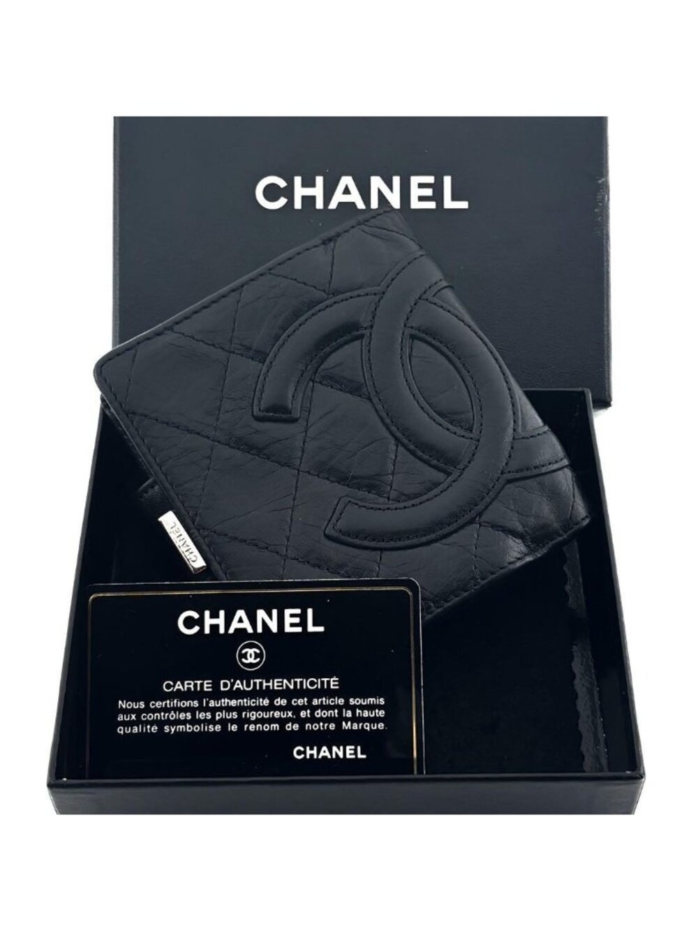 Chanel Wallet Cambon Crinkle Kiss Lock Bifold